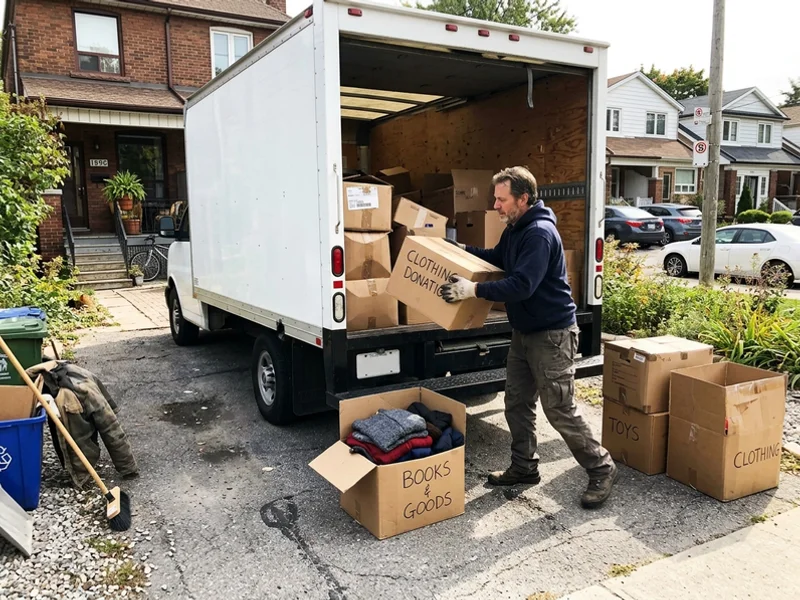 Donation boxes set aside during an estate cleanout