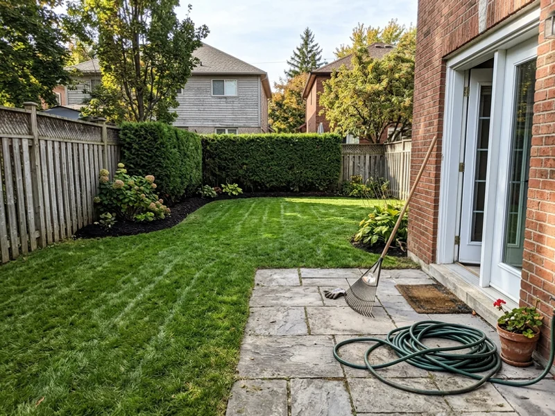 Tidy garden after yard waste removal