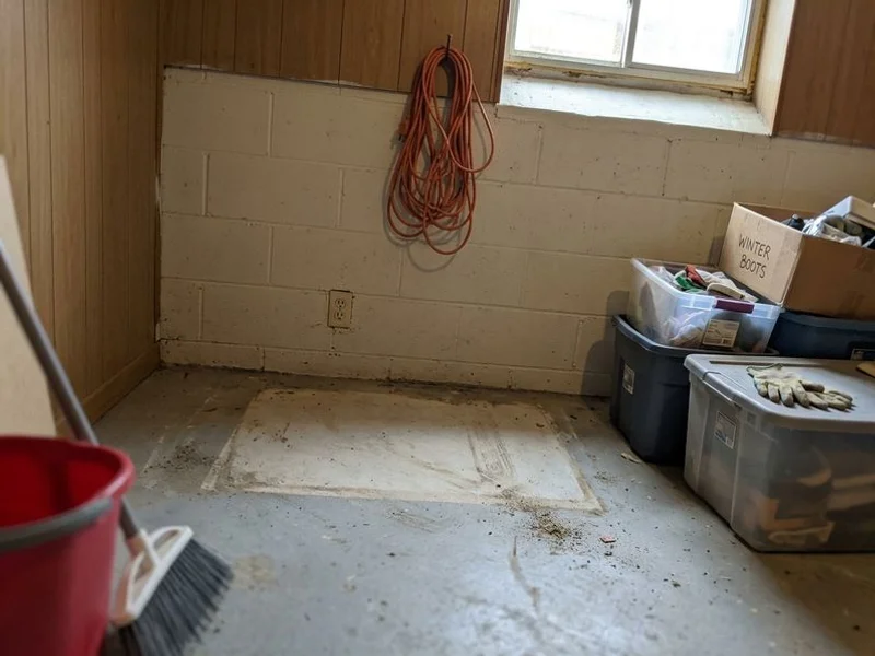 Utility room cleared after freezer removal