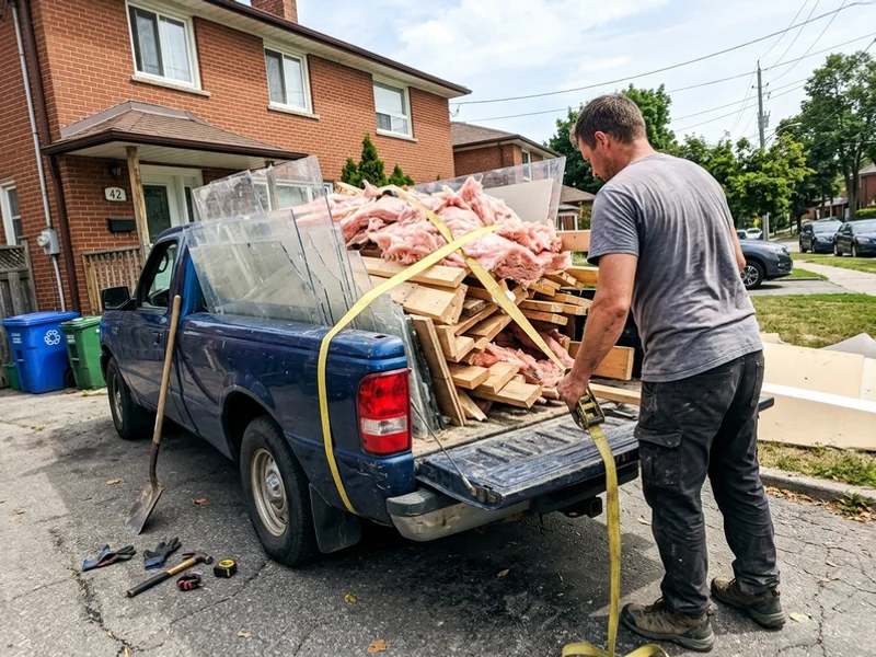 Hot tub materials loaded into the truck