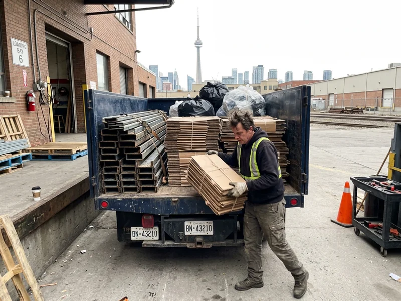 Truck loaded at a commercial loading bay