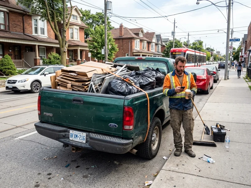 Loaded truck with recyclables separated
