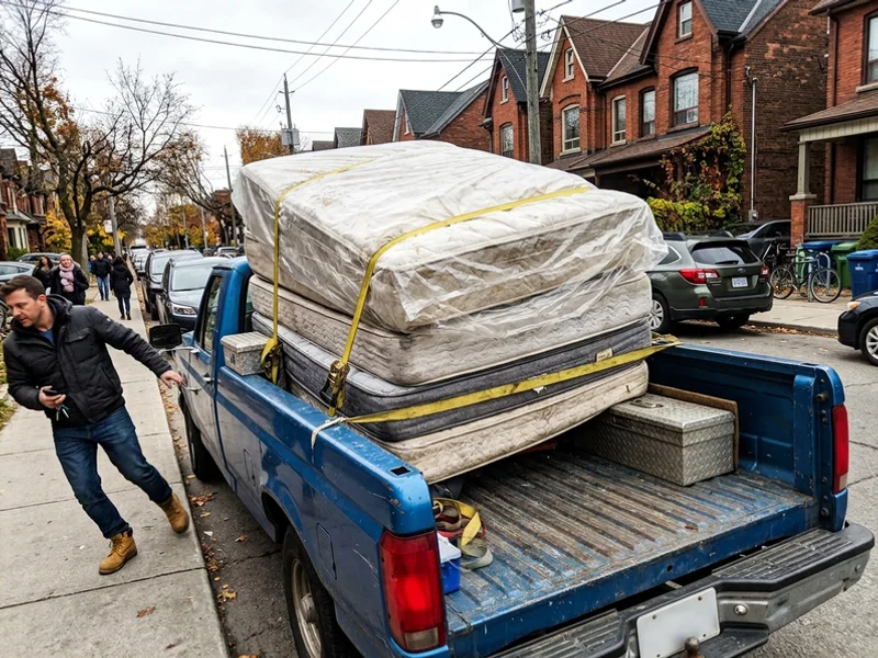 Mattresses loaded for recycling