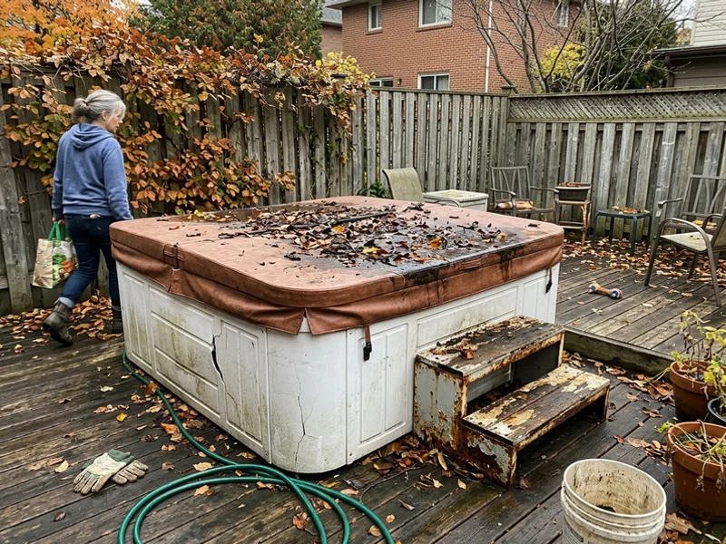 Old hot tub before removal