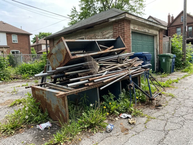 Pile of scrap metal before collection