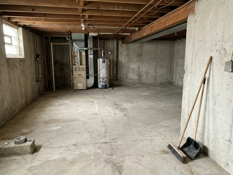 Empty swept basement after cleanout