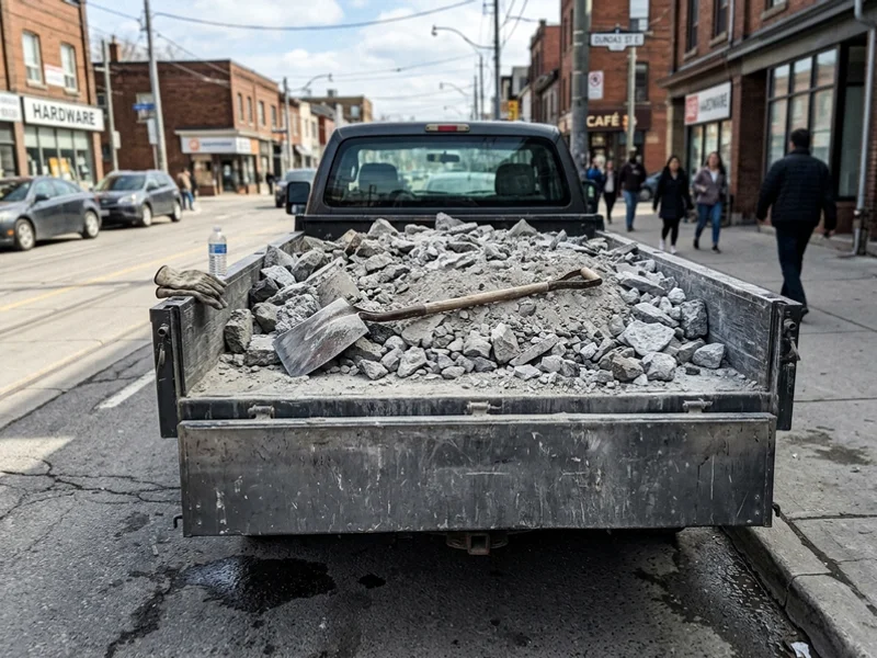 Truck loaded with concrete bound for recycling