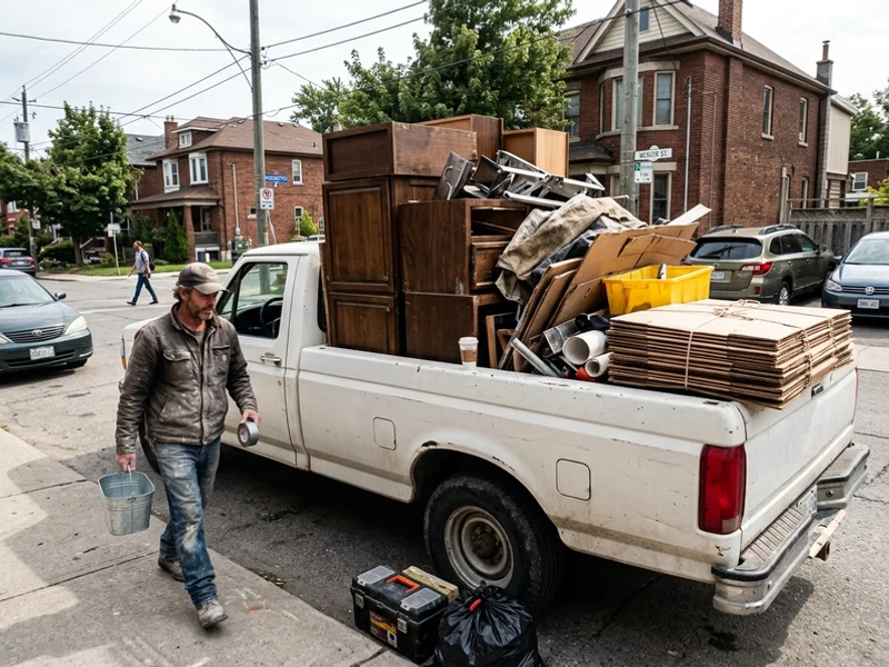 Truck loaded with renovation leftovers