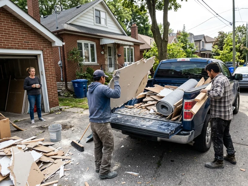 Crew loading debris so the homeowner does not have to