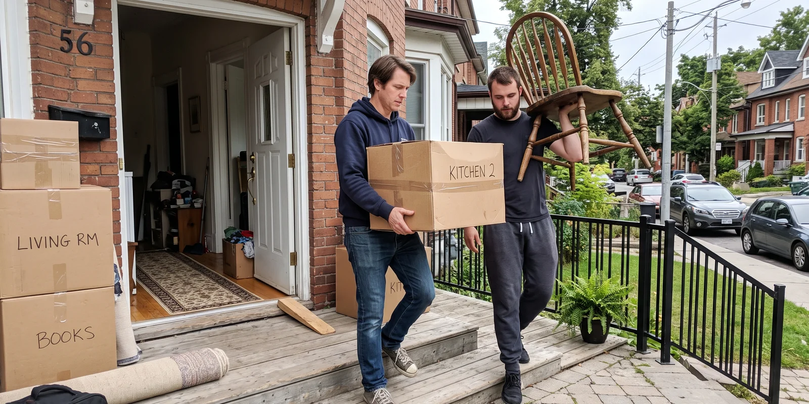 Crew carefully clearing an older Toronto home during an estate cleanout